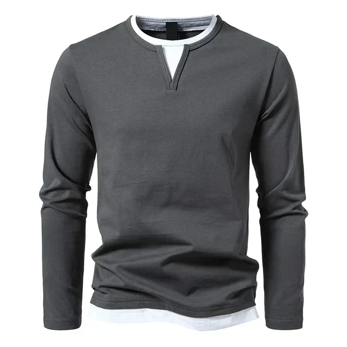 T-shirt manches longues en coton peigné, confort et élégance intemporelle