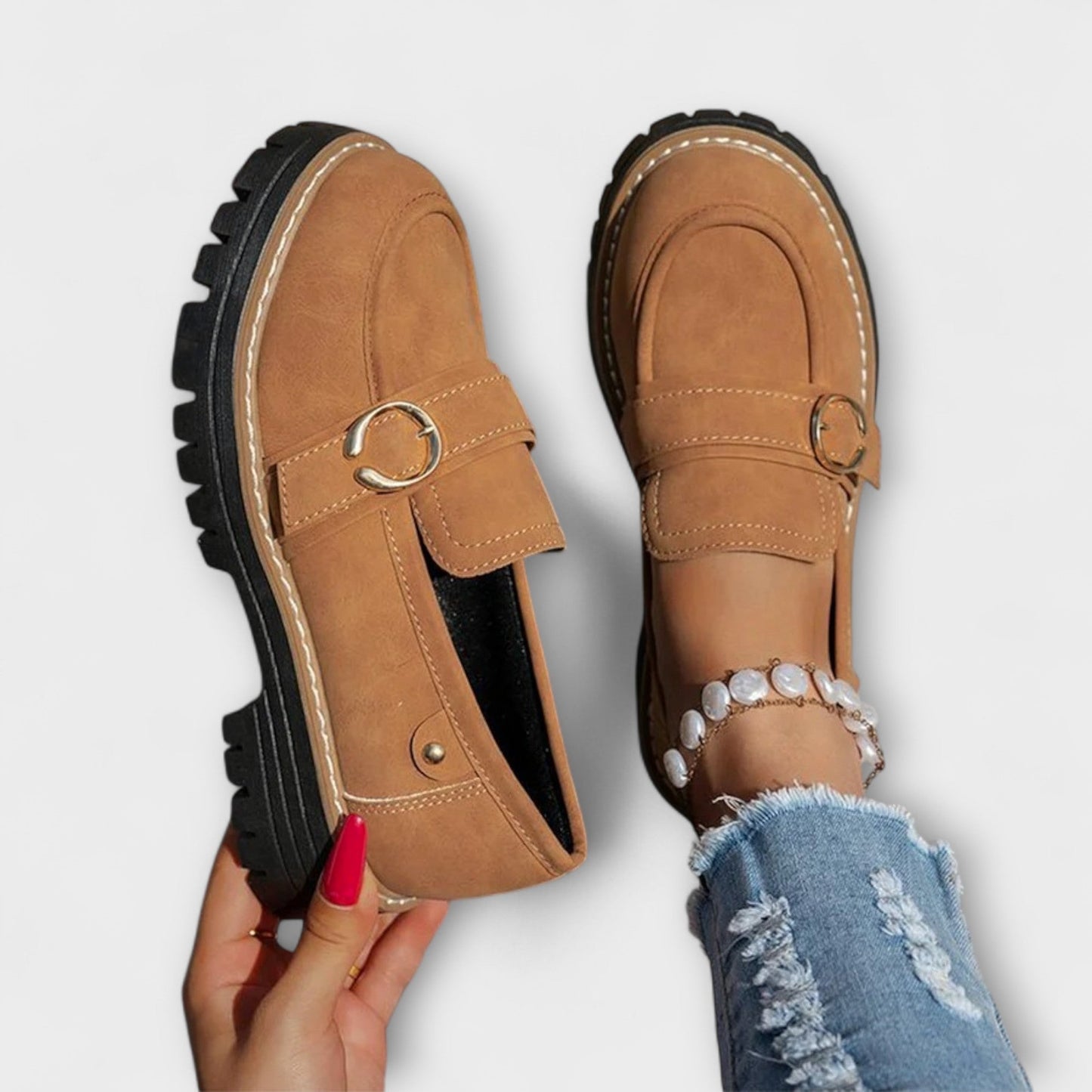 Mocassins décontractés en cuir, confortables et élégants pour l'automne