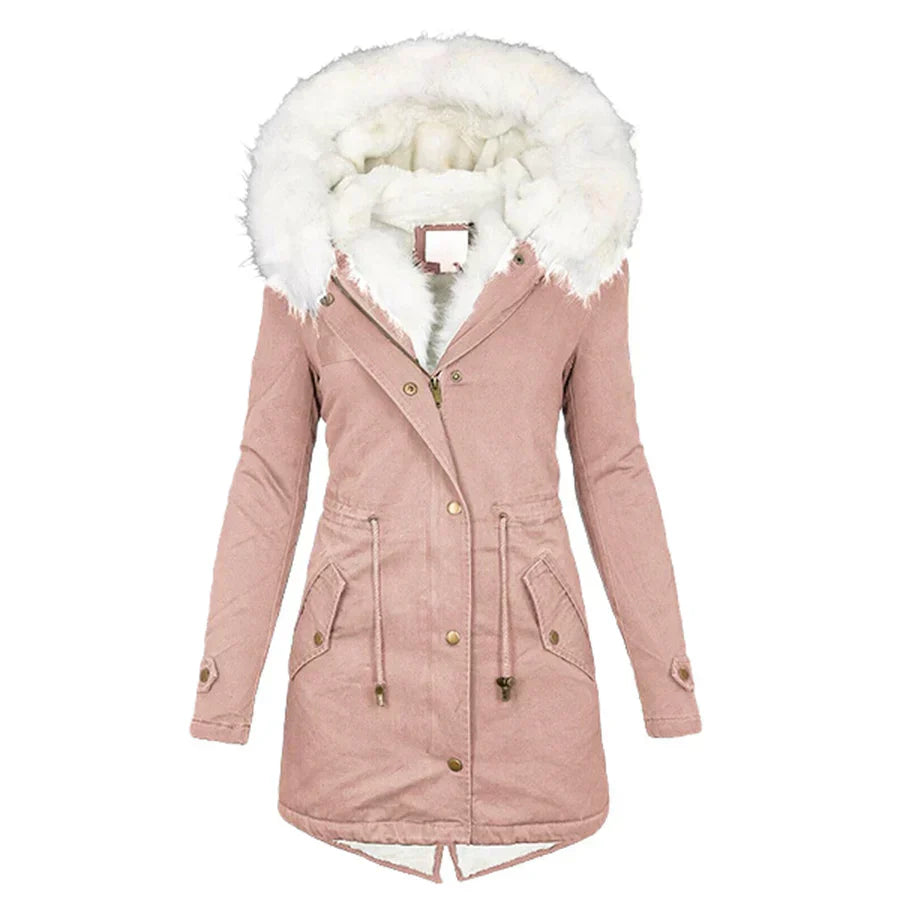 manteau d'hiver matelassé en fausse fourrure, confort et élégance