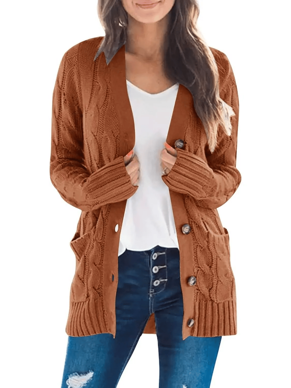 Cardigan douillet en tissu doux, confort idéal pour l'automne