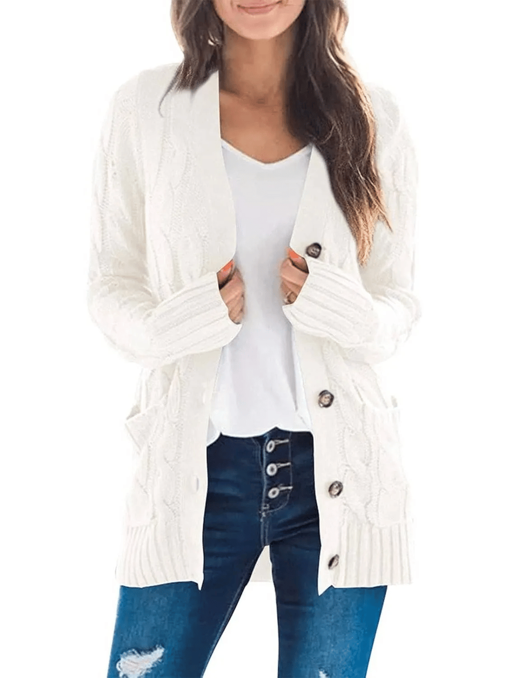 Cardigan douillet en tissu doux, confort idéal pour l'automne