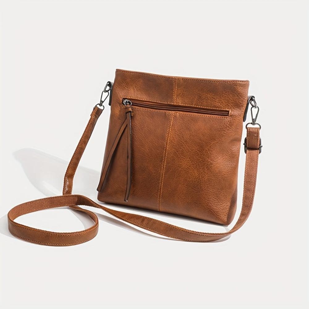 sac à bandoulière vintage en coton damier, élégant et confortable
