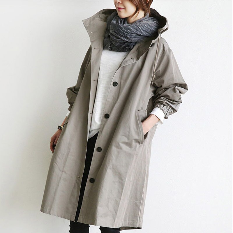 Trench coat élégant en laine, coupe intemporelle pour l'automne