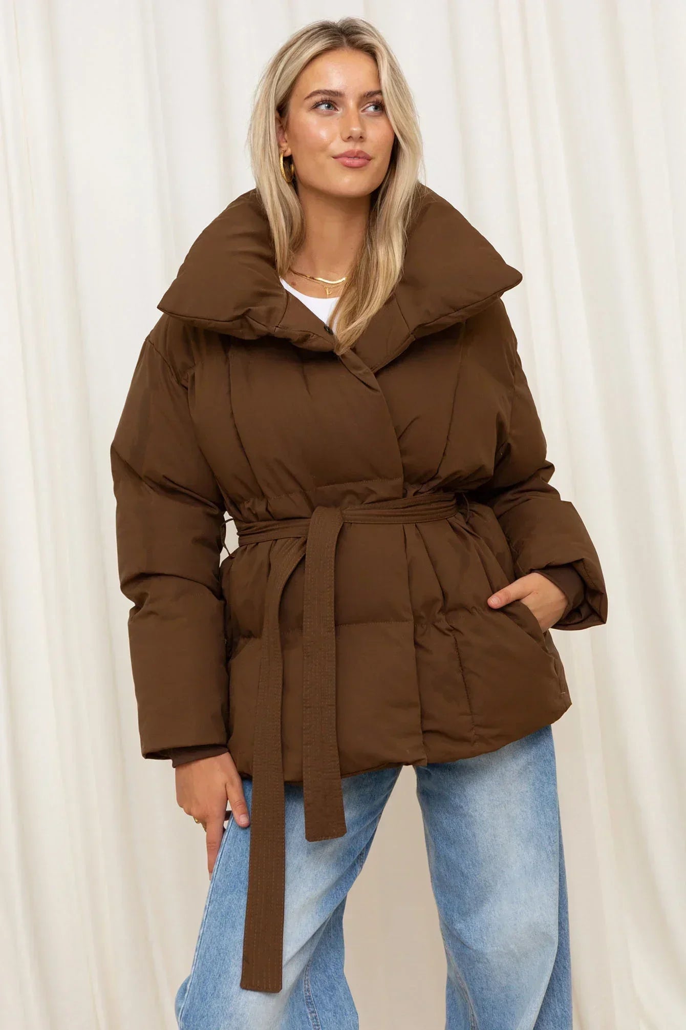 veste matelassée en tissu doux pour un confort élégant en automne