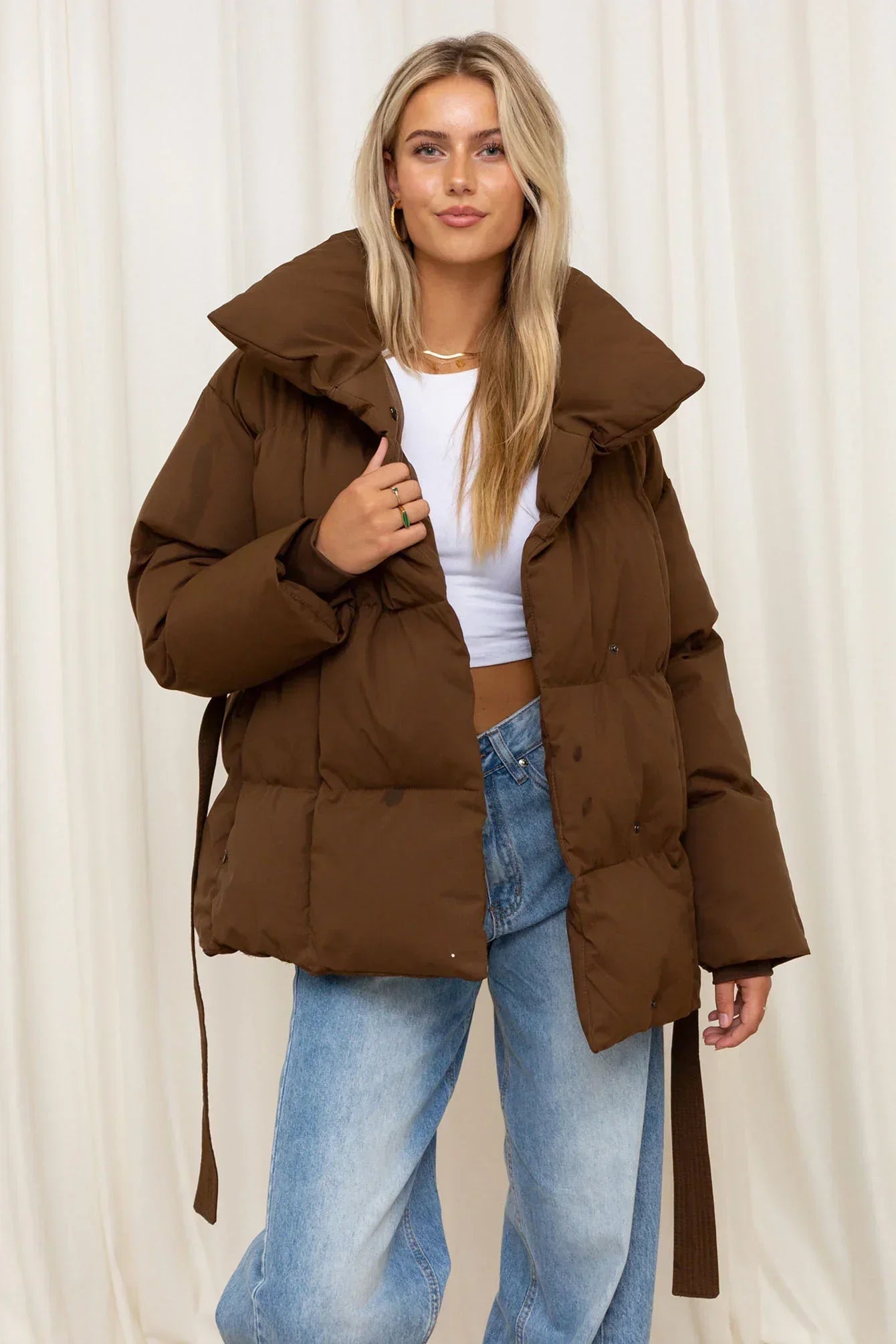 veste matelassée en tissu doux pour un confort élégant en automne