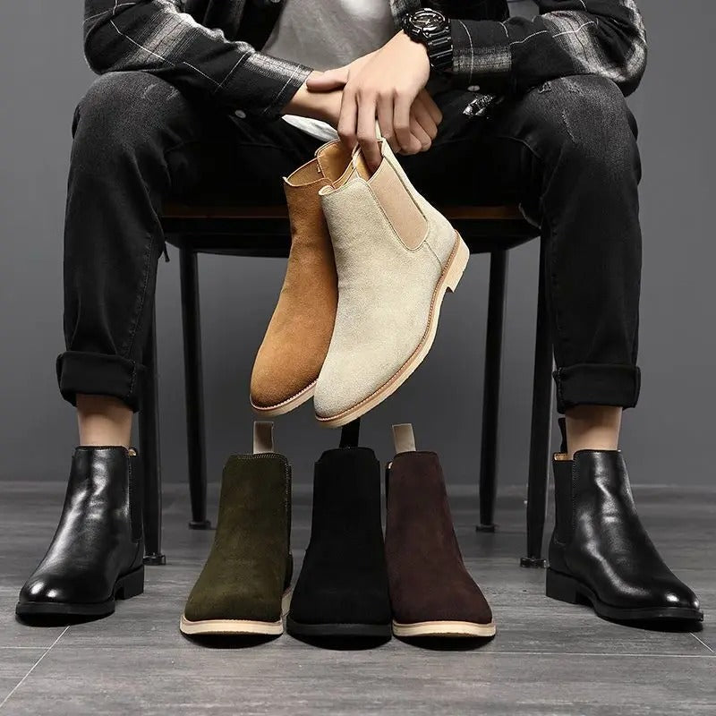 bottes chelsea en daim, élégance intemporelle et confort assuré