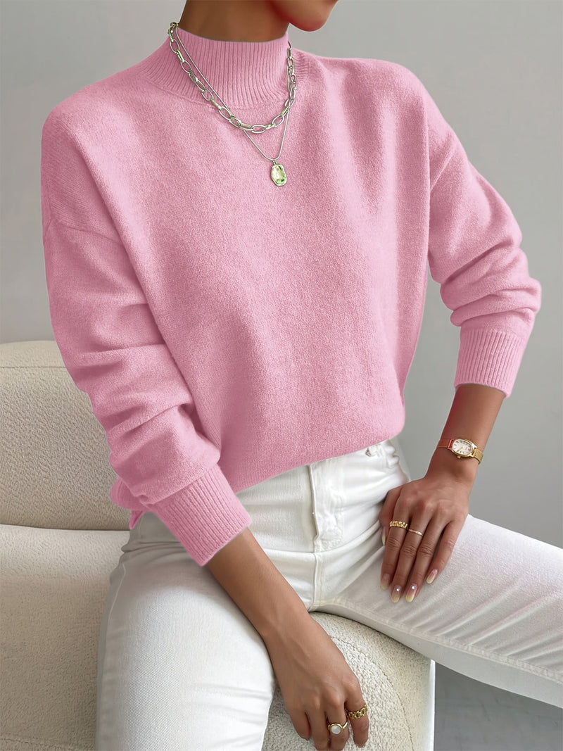 Pull en tissu de qualité avec col montant pour un confort automnal