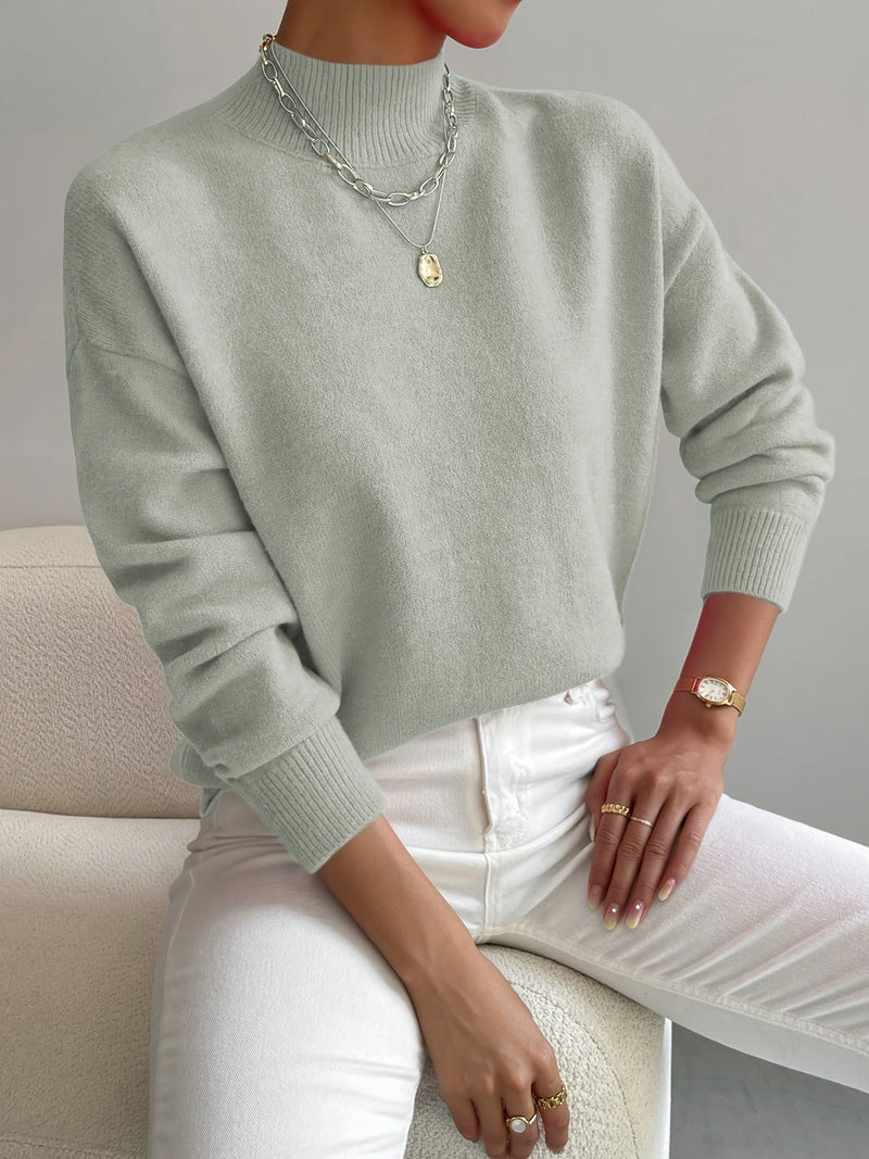 Pull en tissu de qualité avec col montant pour un confort automnal
