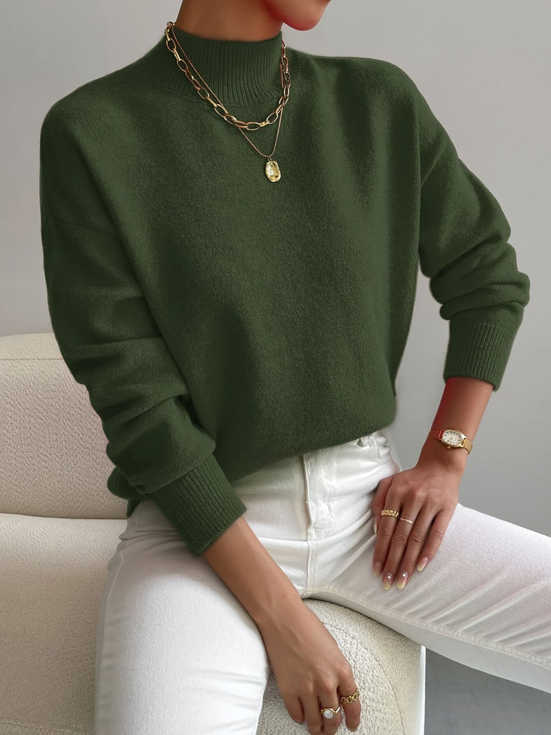 Pull en tissu de qualité avec col montant pour un confort automnal
