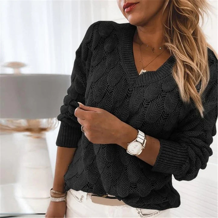 Pull V en tissu doux, confortable pour l'automne et l'hiver