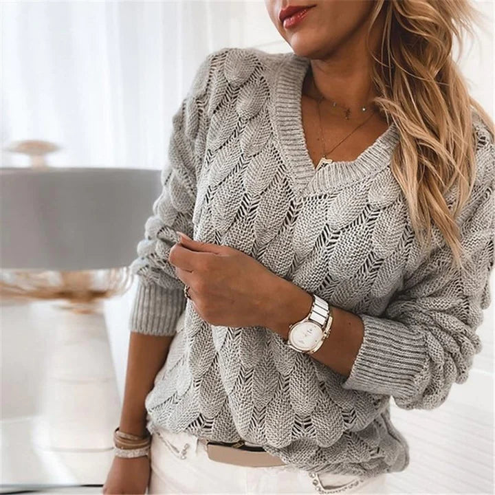 Pull V en tissu doux, confortable pour l'automne et l'hiver