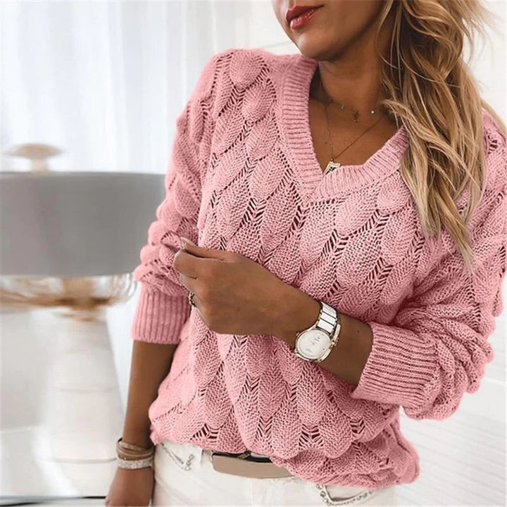 Pull V en tissu doux, confortable pour l'automne et l'hiver