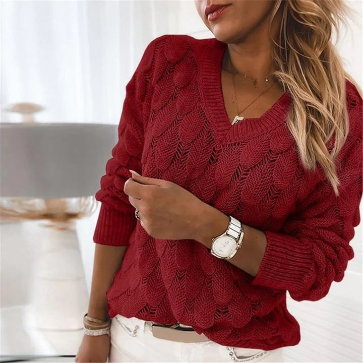 Pull V en tissu doux, confortable pour l'automne et l'hiver