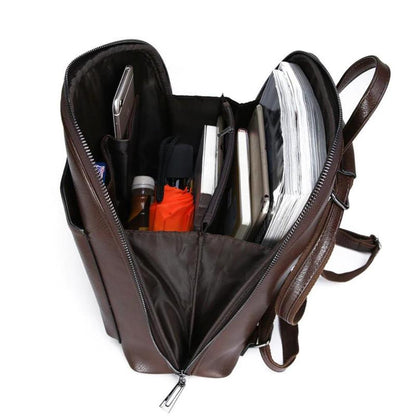 sac élégant en cuir de qualité avec fermetures éclair pratiques
