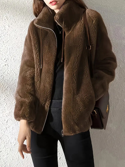 Veste douce en tissu haut de gamme pour un confort automnal élégant