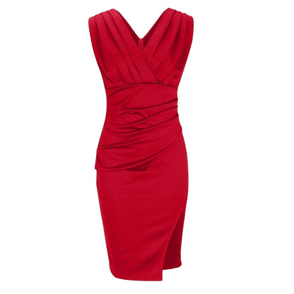 robe ajustée en tissu doux avec décolleté en V pour un confort élégant