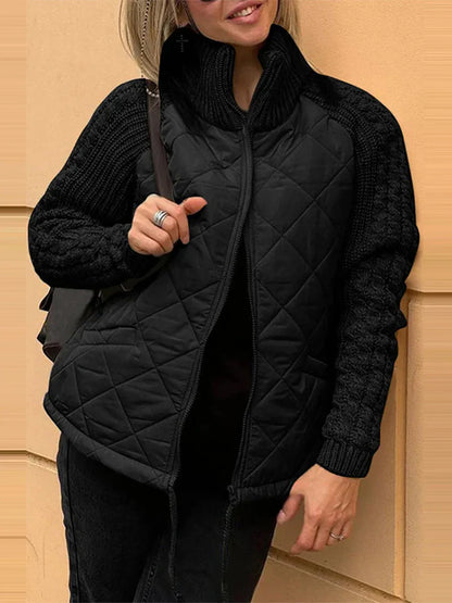 veste décontractée en coton patchwork, confort pour l'automne