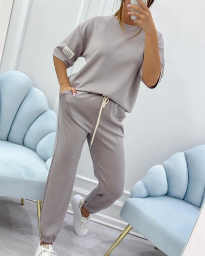 ensemble d'été en coton respirant, élégant et confortable à manches courtes