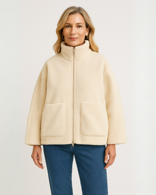 teddy en laine douce, coupe confortable pour un automne élégant