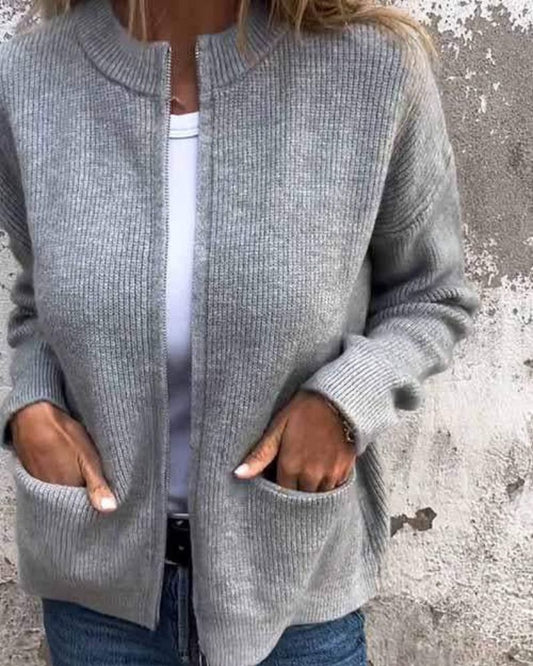 Cardigan d'automne en tissu doux, coupe confortable et élégante