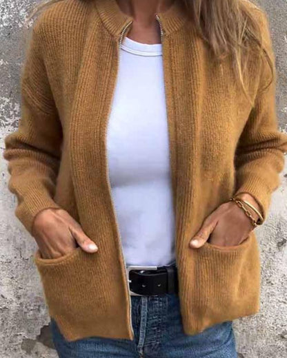 Cardigan d'automne en tissu doux, coupe confortable et élégante