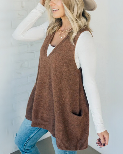 Gilet sans manches en tissu doux, confortable pour l'automne-hiver