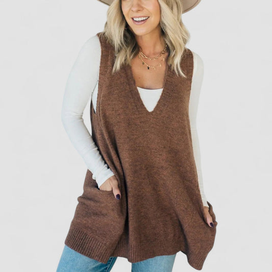 Gilet sans manches en tissu doux, confortable pour l'automne-hiver
