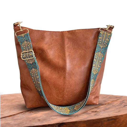 sac à épaule en cuir vintage, élégant et confortable pour toutes saisons