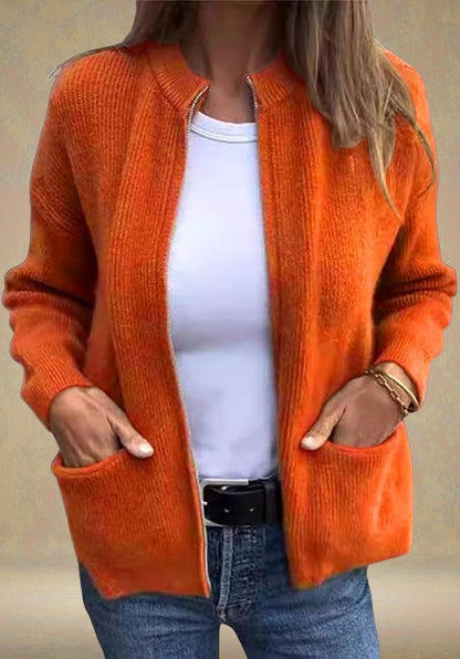 Cardigan d'automne en tissu doux, coupe confortable et élégante