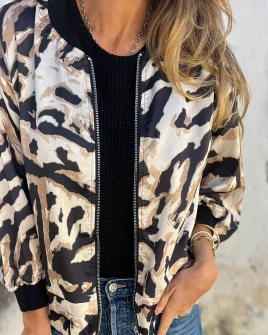 Veste bomber en tissu respirant pour un automne élégant et confortable