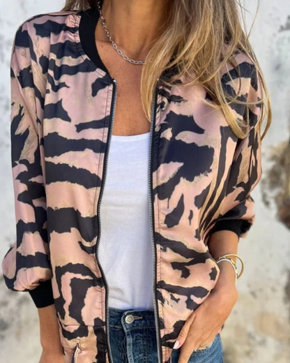 Veste bomber en tissu respirant pour un automne élégant et confortable