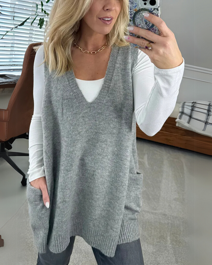 Gilet sans manches en tissu doux, confortable pour l'automne-hiver