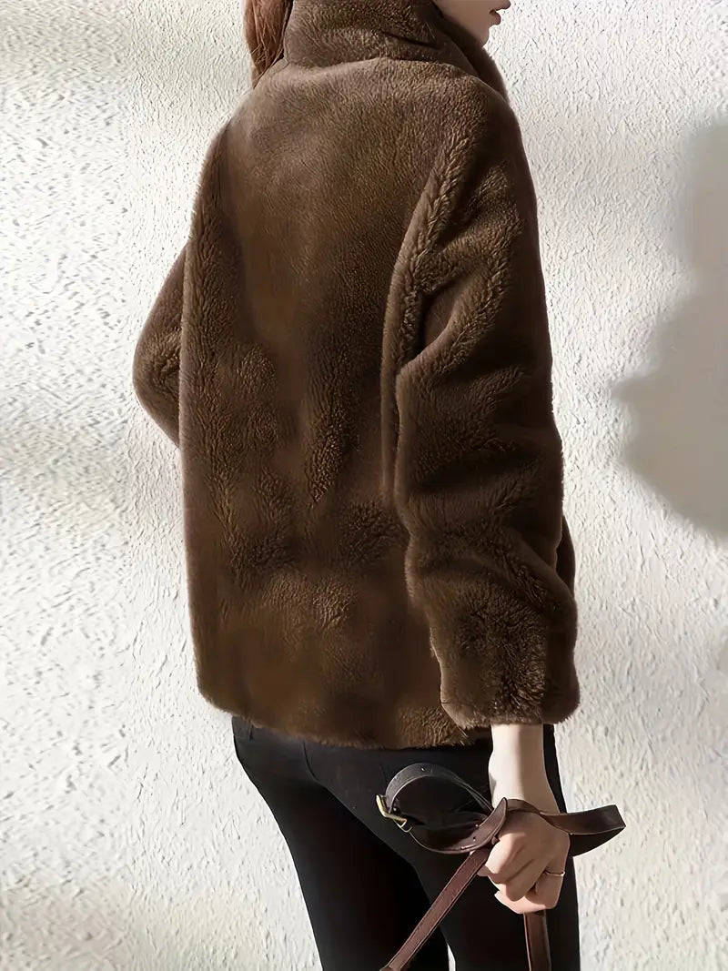 Veste douce en tissu haut de gamme pour un confort automnal élégant