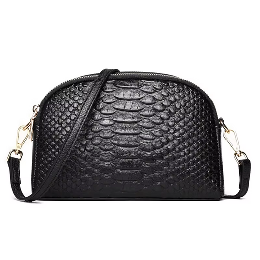 mini sac à bandoulière en simili cuir crocodile, élégant et confortable