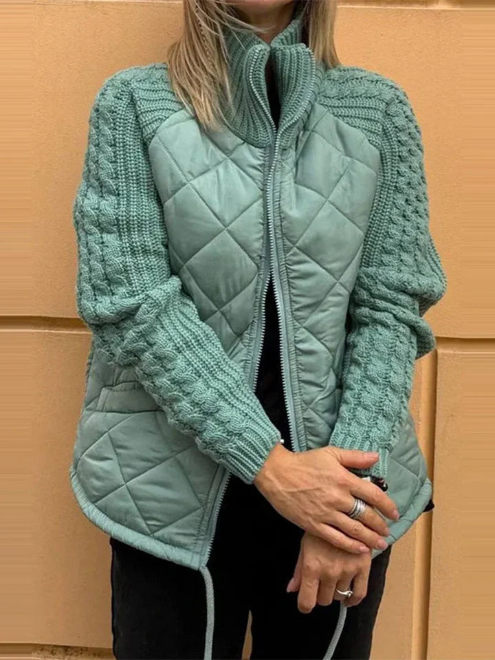 veste décontractée en coton patchwork, confort pour l'automne