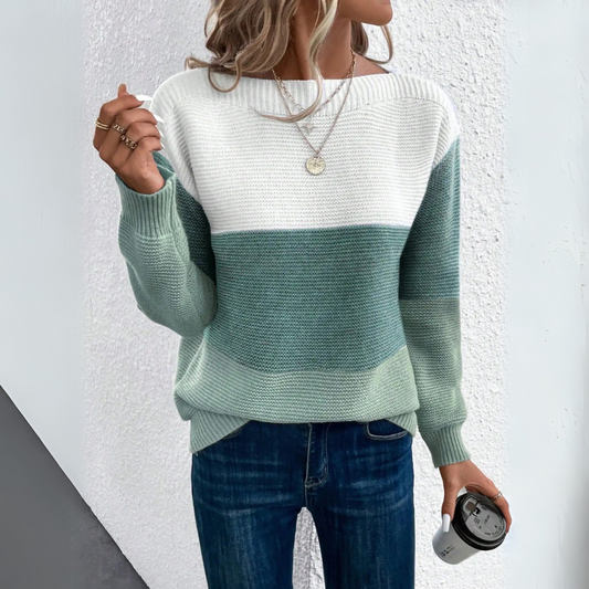 Pull en laine patchwork, élégant et confortable pour l'automne
