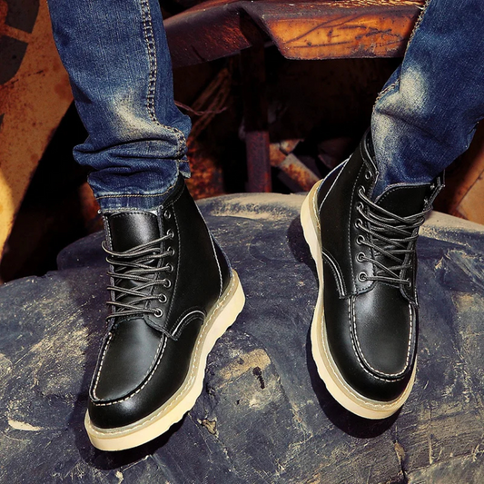 bottes en cuir vintage, confortables et élégantes pour l'automne