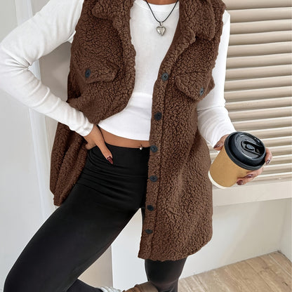 Gilet en laine sans manches pour un confort élégant en automne et hiver