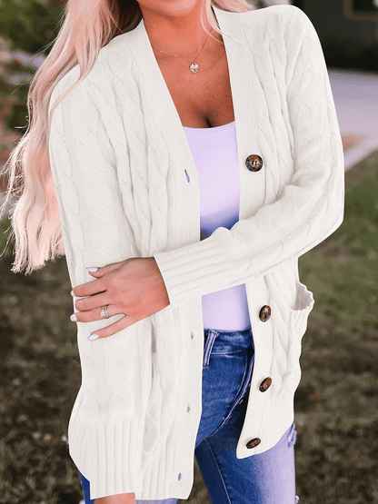 Cardigan douillet en tissu doux, confort idéal pour l'automne