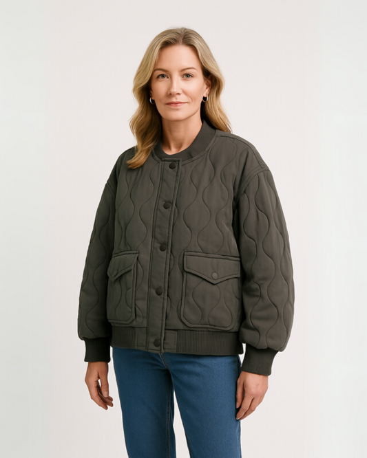 Veste bomber en tissu léger, élégance décontractée pour l'été