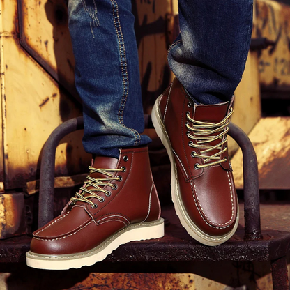 bottes en cuir vintage, confortables et élégantes pour l'automne