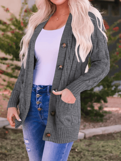 Cardigan douillet en tissu doux, confort idéal pour l'automne