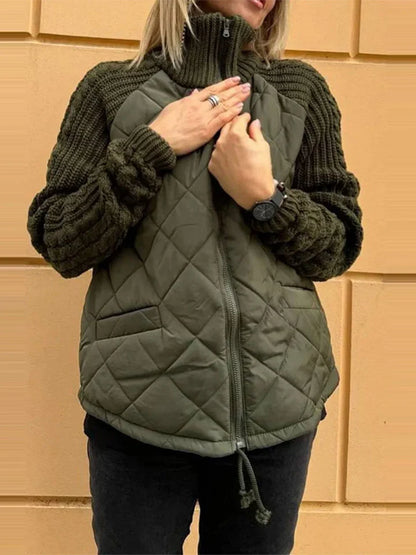 veste décontractée en coton patchwork, confort pour l'automne
