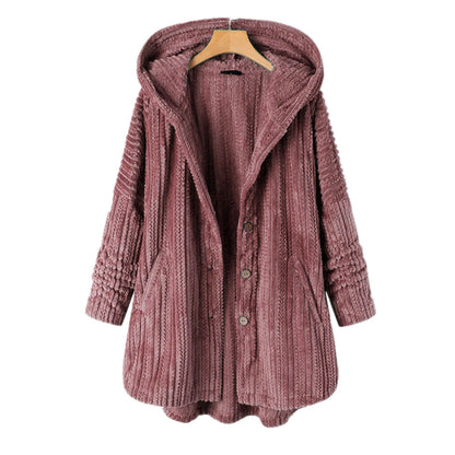 Manteau d'hiver à revers en laine, élégant et confortable