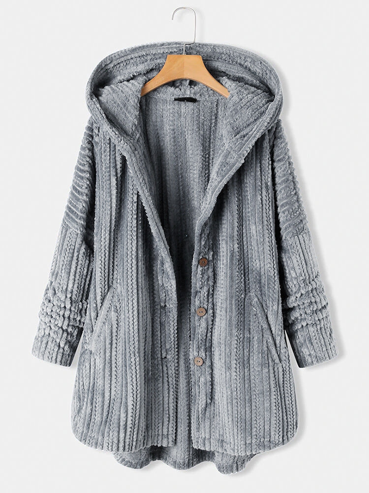Manteau d'hiver à revers en laine, élégant et confortable