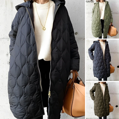 parka avec capuche en tissu léger et détails raffinés pour l'hiver