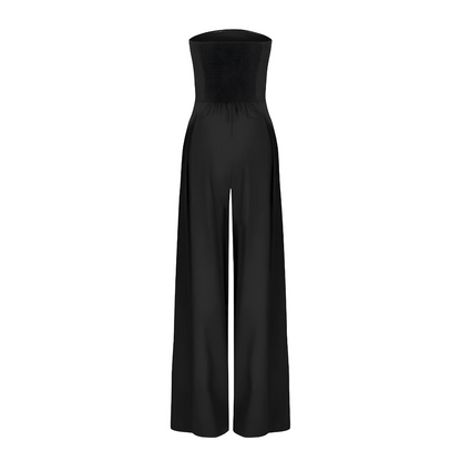 jumpsuit sans bretelles en tissu respirant pour un été élégant