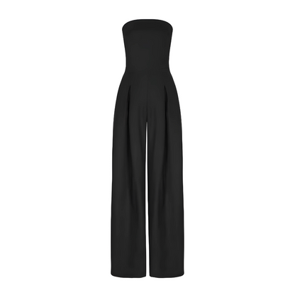 jumpsuit sans bretelles en tissu respirant pour un été élégant