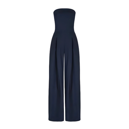 jumpsuit sans bretelles en tissu respirant pour un été élégant