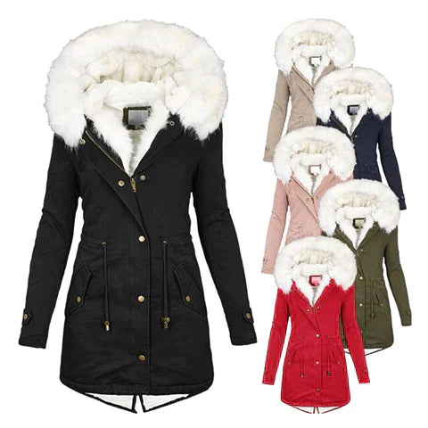 manteau d'hiver matelassé en fausse fourrure, confort et élégance